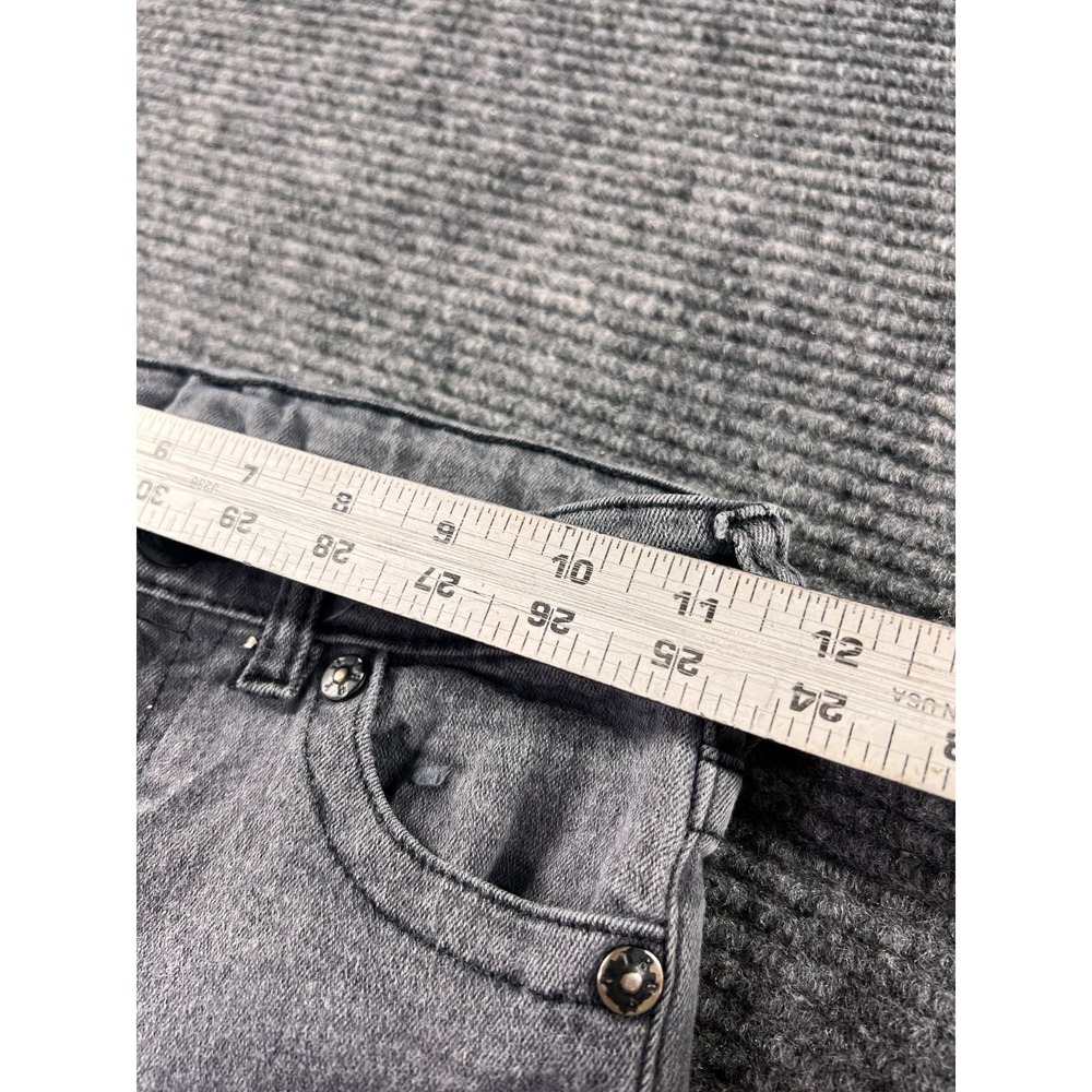 True Religion Jeans Youth 7 Geno Relaxed Slim Gray Wash Black Stitch - Picture 2 of 12